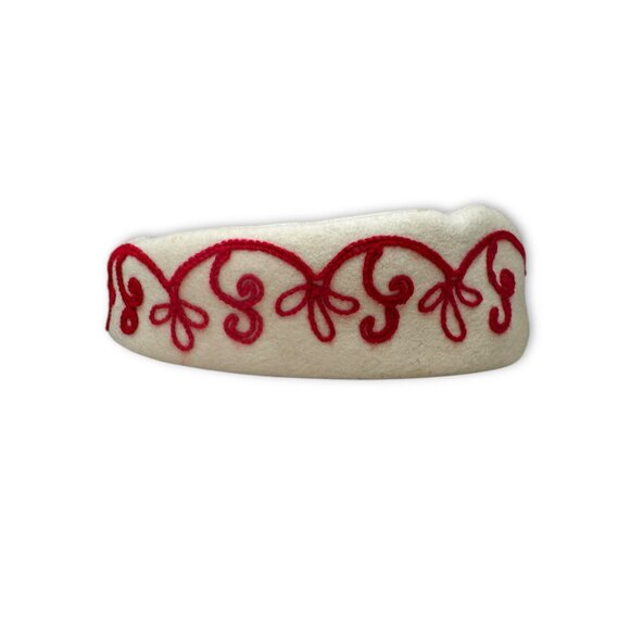 Vintage R H Macy Wool Felt Hat Red Soutache Trim New York 40s 50s Mid Century - Picture 5 of 12